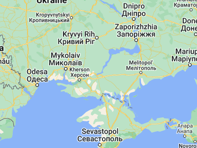 Map showing location of Kakhovka (46.81371, 33.48698)