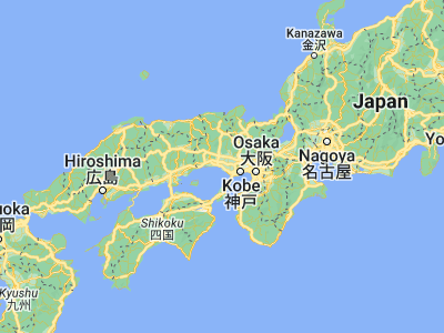 Map showing location of Kakogawa (34.76667, 134.85)