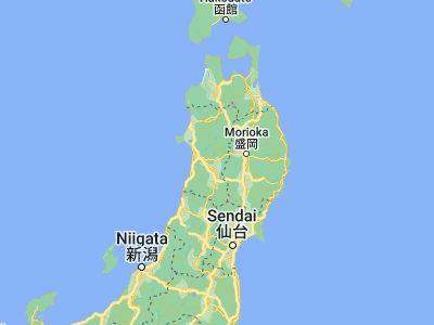 Map showing location of Kakudate (39.58333, 140.56667)