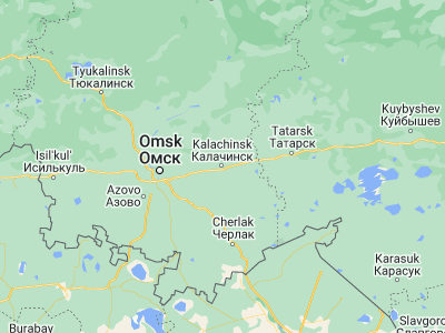 Map showing location of Kalachinsk (55.05286, 74.57511)
