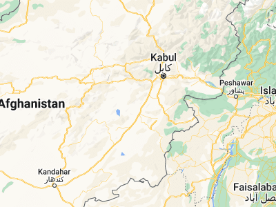 Map showing location of Kalān Deh (33.83676, 68.40233)