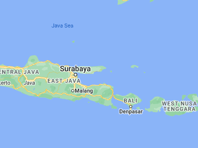 Map showing location of Kalangmangga (-7.2252, 113.7822)