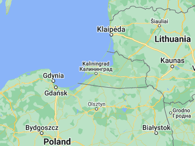 Map showing location of Kaliningrad (54.70649, 20.51095)