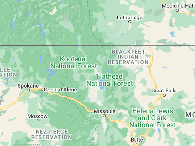 Map showing location of Kalispell (48.19579, -114.31291)