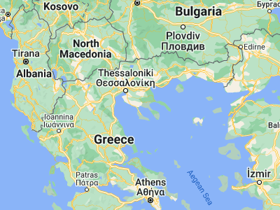 Map showing location of Kalívia Poliyírou (40.28333, 23.4)