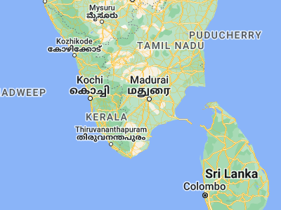 Map showing location of Kallupatti (9.71667, 77.86667)