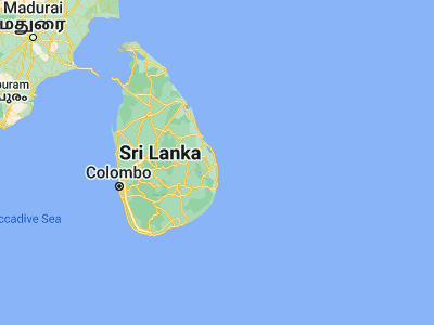 Map showing location of Kalmunai (7.41667, 81.81667)