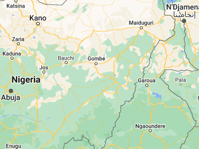 Map showing location of Kaltungo (9.81417, 11.30889)