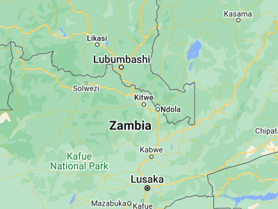 Map showing location of Kalulushi (-12.84151, 28.09479)