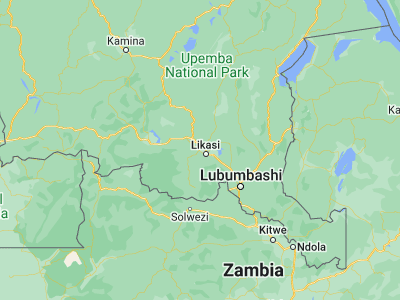 Map showing location of Kambove (-10.87639, 26.59694)