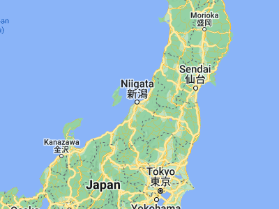 Map showing location of Kameda (37.86667, 139.11667)