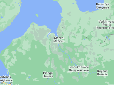 Map showing location of Kamenka (65.8835, 44.1272)