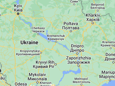Map showing location of Kamennyye Potoki (48.97974, 33.52638)