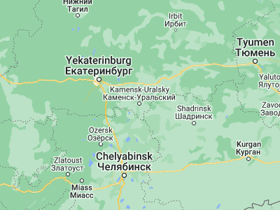 Map showing location of Kamensk-Ural’skiy (56.4185, 61.9329)