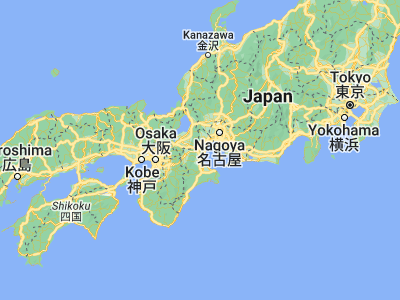 Map showing location of Kameyama (34.85, 136.45)