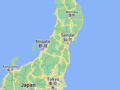 Map showing location of Kaminoyama (38.15389, 140.27361)