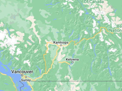 Map showing location of Kamloops (50.66648, -120.3192)