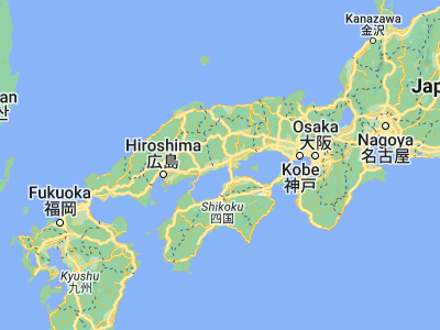 Map showing location of Kamogata (34.53333, 133.58333)