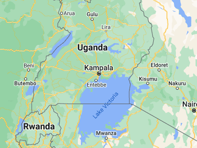 Map showing location of Kampala (0.31628, 32.58219)