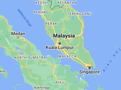 Map showing location of Kampong Baharu Balakong (3.03333, 101.75)