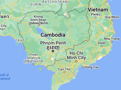 Map showing location of Kâmpóng Cham (11.99339, 105.4635)