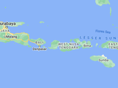 Map showing location of Kampungbaru (-8.5021, 116.6644)