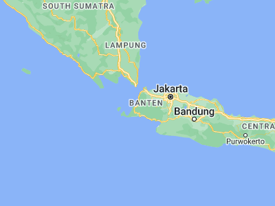 Map showing location of Kampunglistrik (-6.3777, 105.8291)