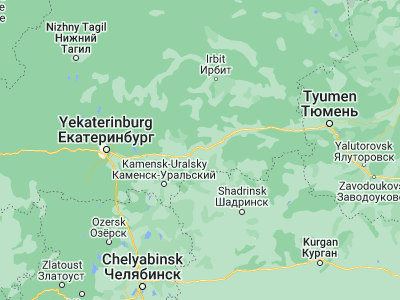 Map showing location of Kamyshlov (56.84278, 62.71111)