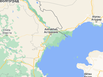 Map showing location of Kamyzyak (46.10995, 48.07364)