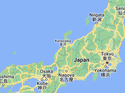 Map showing location of Kanazawa (36.59444, 136.62556)