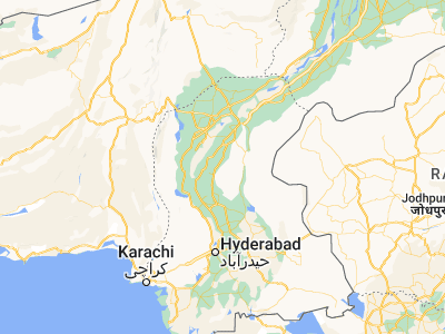 Map showing location of Kandiāri (26.91558, 68.5216)
