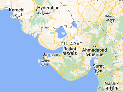 Map showing location of Kāndla (23.03333, 70.21667)