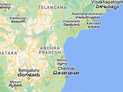 Map showing location of Kandukūr (15.21667, 79.91667)