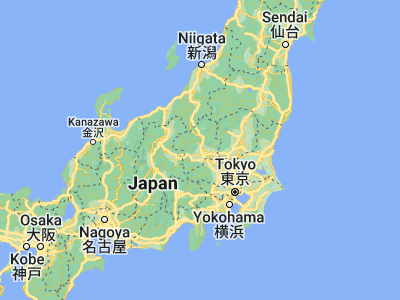 Map showing location of Kaneko (36.4, 139)