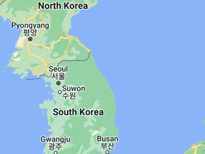 Map showing location of Kang-neung (37.75556, 128.89611)