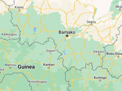 Map showing location of Kangaba (11.93333, -8.41667)