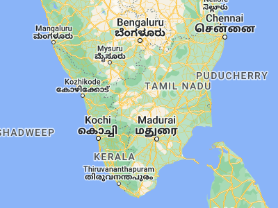 Map showing location of Kangayam (11.00599, 77.5609)
