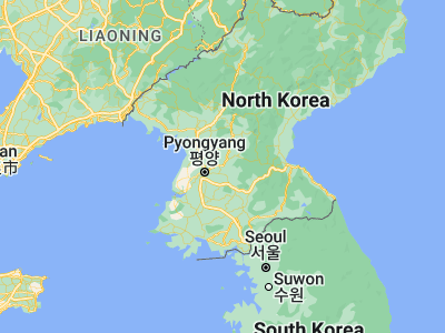 Map showing location of Kangdong-ŭp (39.1425, 126.09611)