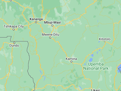 Map showing location of Kaniama (-7.56667, 24.18333)