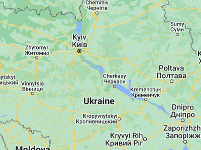Map showing location of Kaniv (49.75182, 31.46004)