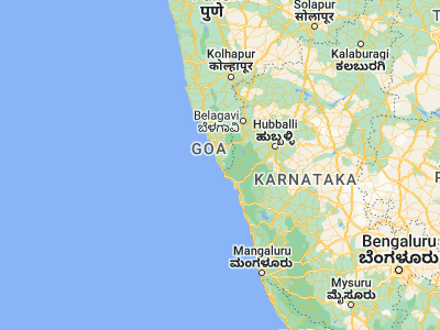 Map showing location of Kānkon (15.01667, 74.01667)