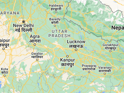 Map showing location of Kannauj (27.0546, 79.922)