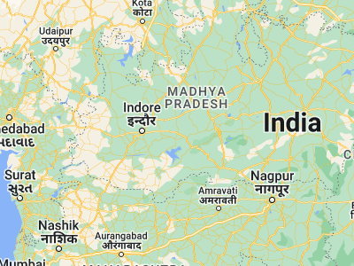 Map showing location of Kannod (22.66667, 76.73333)