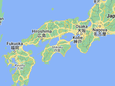 Map showing location of Kanonji (34.11667, 133.65)