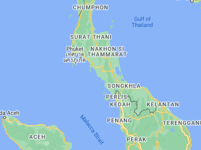 Map showing location of Kantang (7.40542, 99.51561)