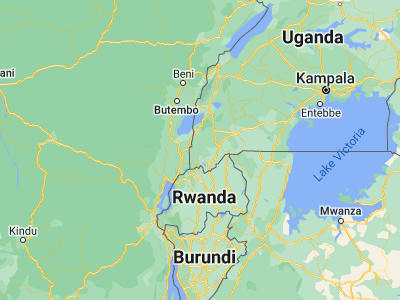 Map showing location of Kanungu (-0.9575, 29.78972)