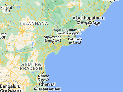 Map showing location of Kanuru (16.28584, 81.25464)