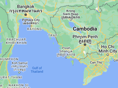 Map showing location of Koh Kong (11.61531, 102.9838)
