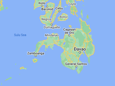 Map showing location of Kapatagan (7.9003, 123.7692)