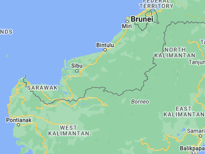 Map showing location of Kapit (2.01667, 112.93333)